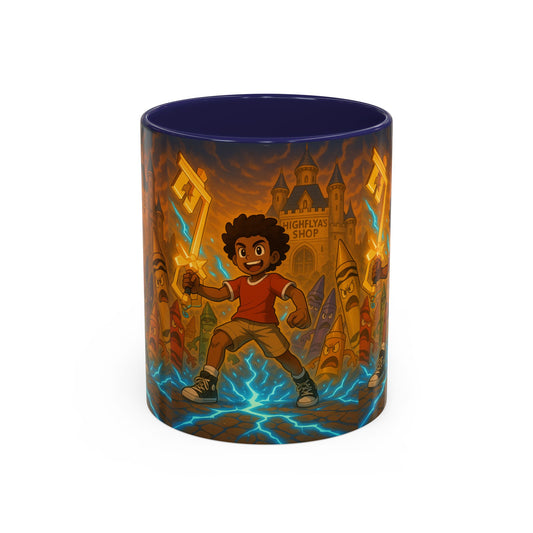 Electric Adventure Coffee Mug, Kids' Gift, Art Mug, Fun Drinkware, Fantasy Theme, Birthday Present