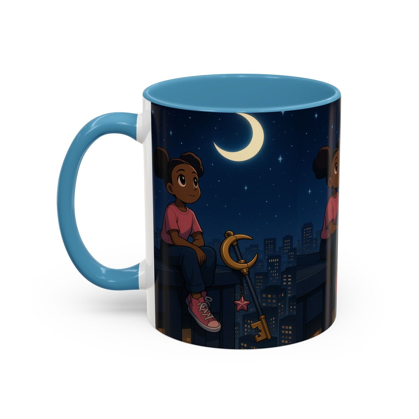 Nighttime Dreamer Coffee Mug, Inspirational Mug, Cute Illustration Mug, Gift for Her, Cozy Drinkware, Nighttime Vibes