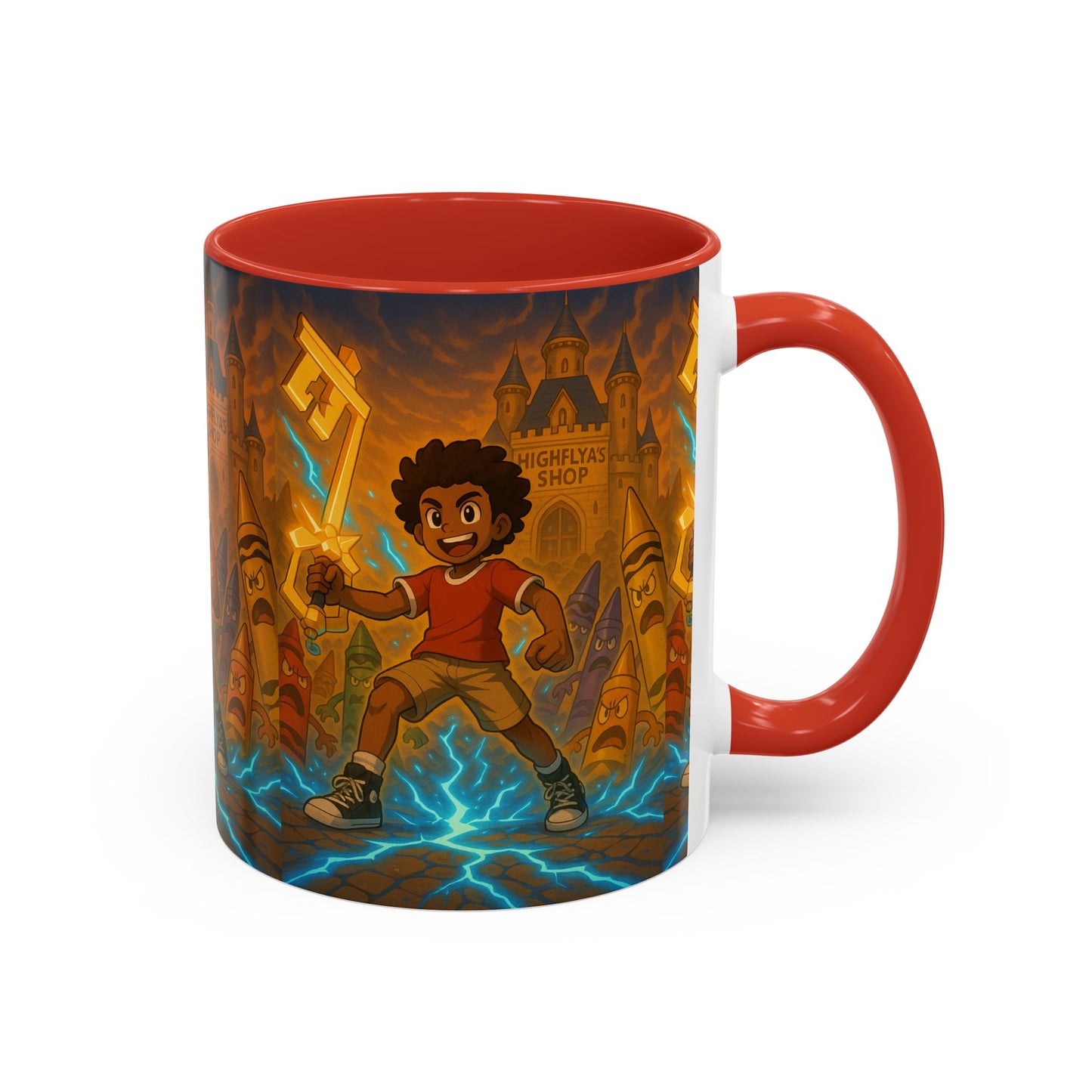 Electric Adventure Coffee Mug, Kids' Gift, Art Mug, Fun Drinkware, Fantasy Theme, Birthday Present