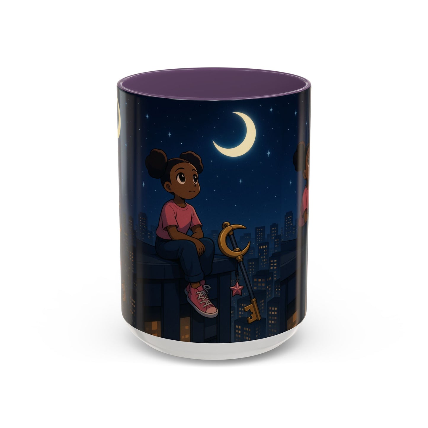 Nighttime Dreamer Coffee Mug, Inspirational Mug, Cute Illustration Mug, Gift for Her, Cozy Drinkware, Nighttime Vibes