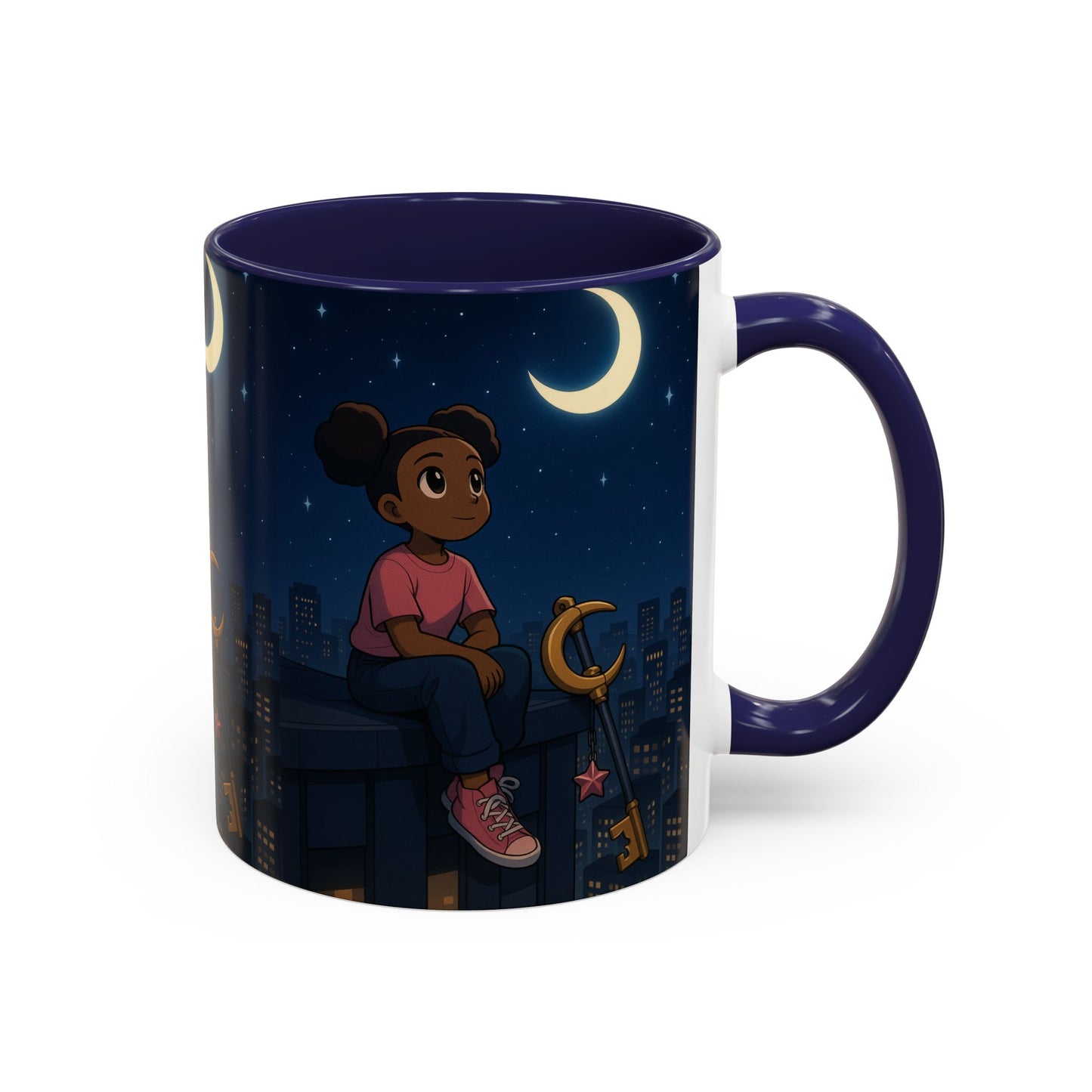 Nighttime Dreamer Coffee Mug, Inspirational Mug, Cute Illustration Mug, Gift for Her, Cozy Drinkware, Nighttime Vibes