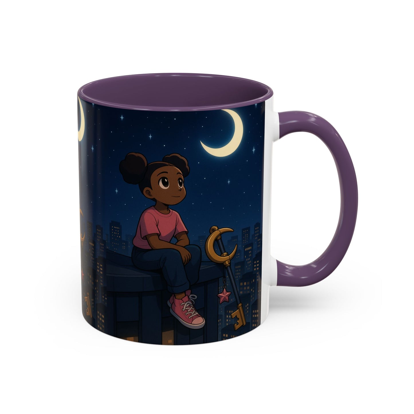 Nighttime Dreamer Coffee Mug, Inspirational Mug, Cute Illustration Mug, Gift for Her, Cozy Drinkware, Nighttime Vibes