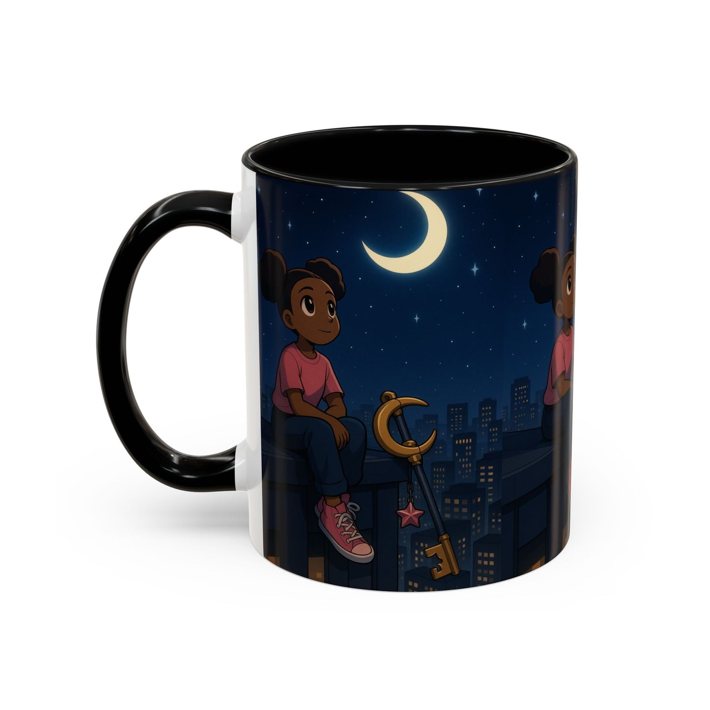 Nighttime Dreamer Coffee Mug, Inspirational Mug, Cute Illustration Mug, Gift for Her, Cozy Drinkware, Nighttime Vibes