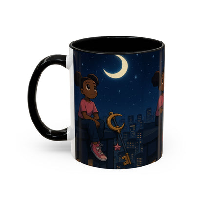 Nighttime Dreamer Coffee Mug, Inspirational Mug, Cute Illustration Mug, Gift for Her, Cozy Drinkware, Nighttime Vibes