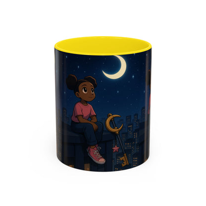 Nighttime Dreamer Coffee Mug, Inspirational Mug, Cute Illustration Mug, Gift for Her, Cozy Drinkware, Nighttime Vibes