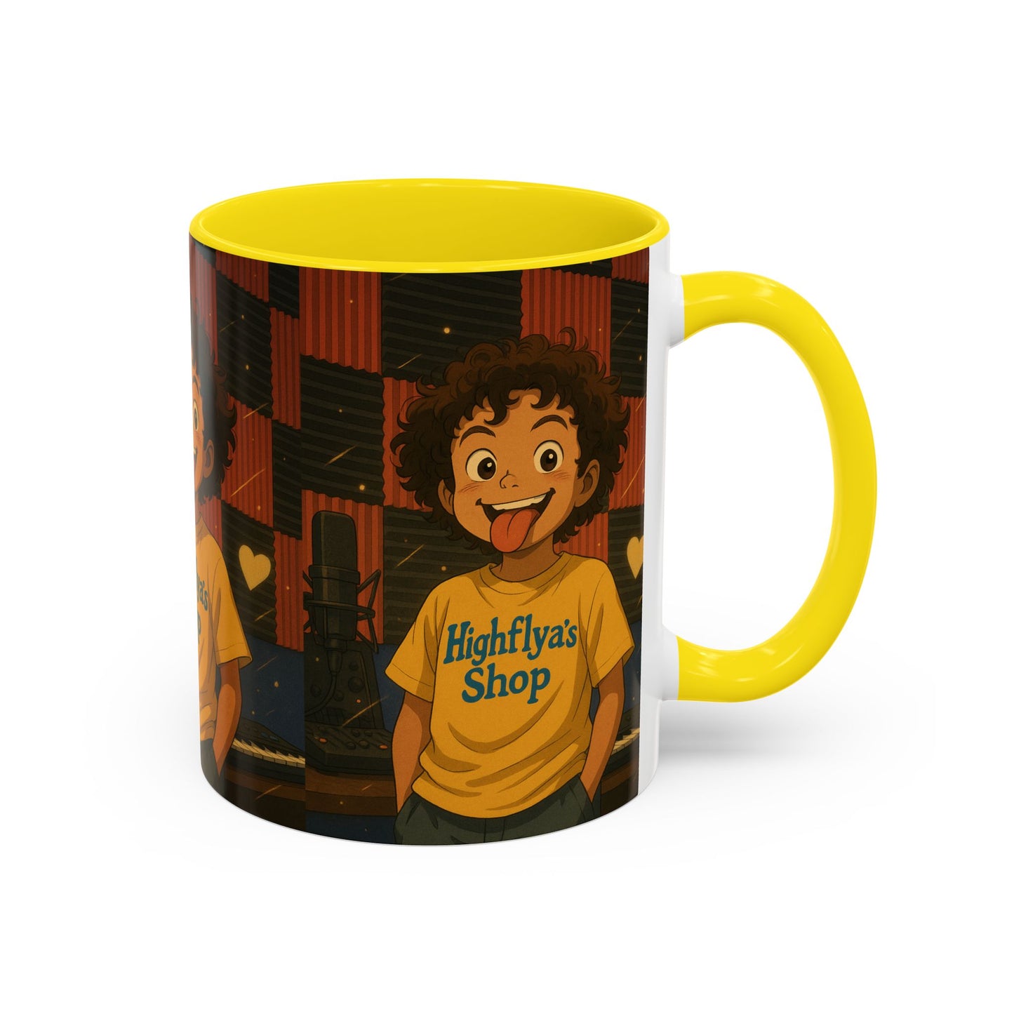 Vibrant Accent Coffee Mug, Fun Coffee Cup, Gift for Friends, Unique Drinkware, Music Studio Decor, Teen Gift Idea