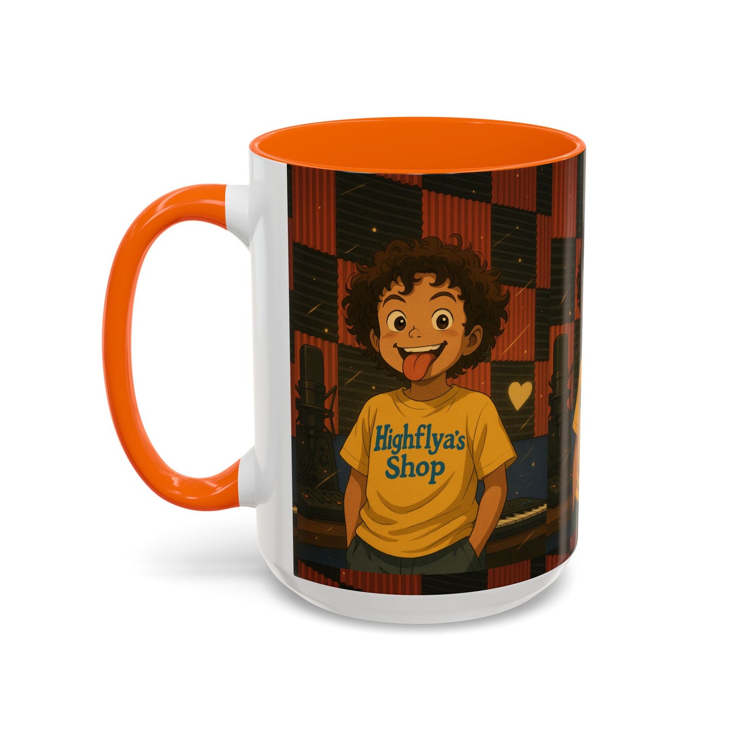 Vibrant Accent Coffee Mug, Fun Coffee Cup, Gift for Friends, Unique Drinkware, Music Studio Decor, Teen Gift Idea