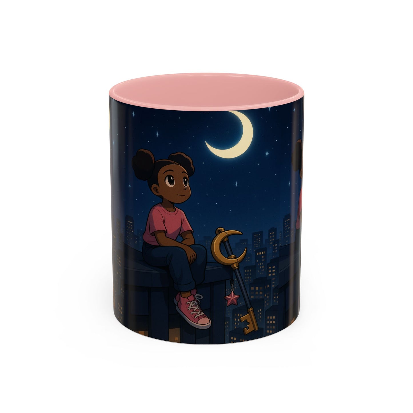 Nighttime Dreamer Coffee Mug, Inspirational Mug, Cute Illustration Mug, Gift for Her, Cozy Drinkware, Nighttime Vibes