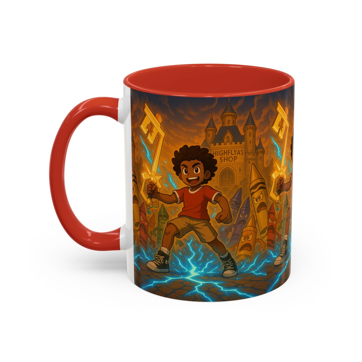 Electric Adventure Coffee Mug, Kids' Gift, Art Mug, Fun Drinkware, Fantasy Theme, Birthday Present