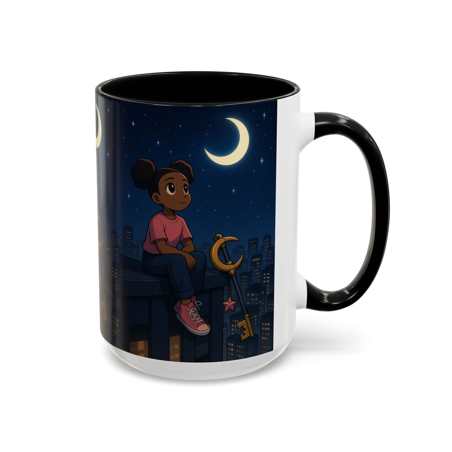 Nighttime Dreamer Coffee Mug, Inspirational Mug, Cute Illustration Mug, Gift for Her, Cozy Drinkware, Nighttime Vibes