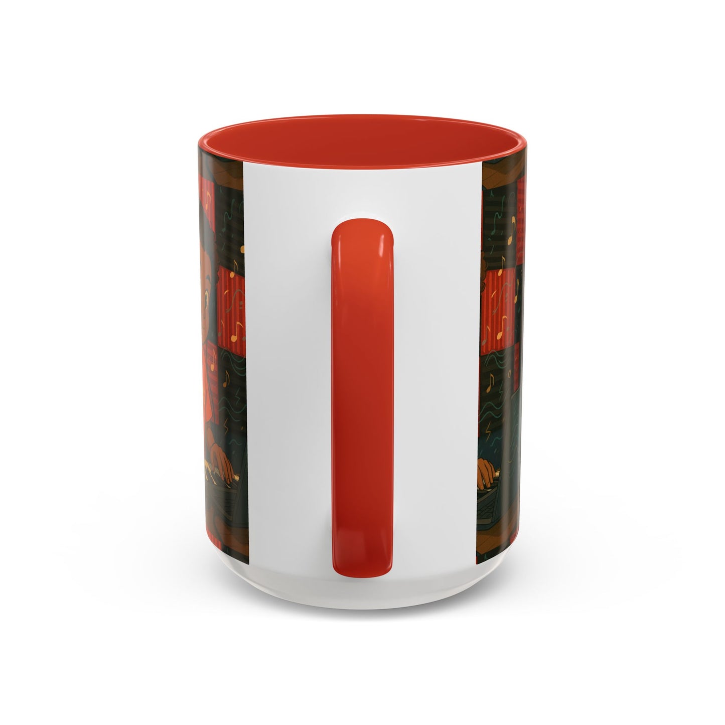 Musical Vibes Accent Coffee Mug - Perfect Gift for Music Lovers, Studio Enthusiasts, and Creative Minds, Personalized Drinkware