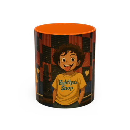 Vibrant Accent Coffee Mug, Fun Coffee Cup, Gift for Friends, Unique Drinkware, Music Studio Decor, Teen Gift Idea