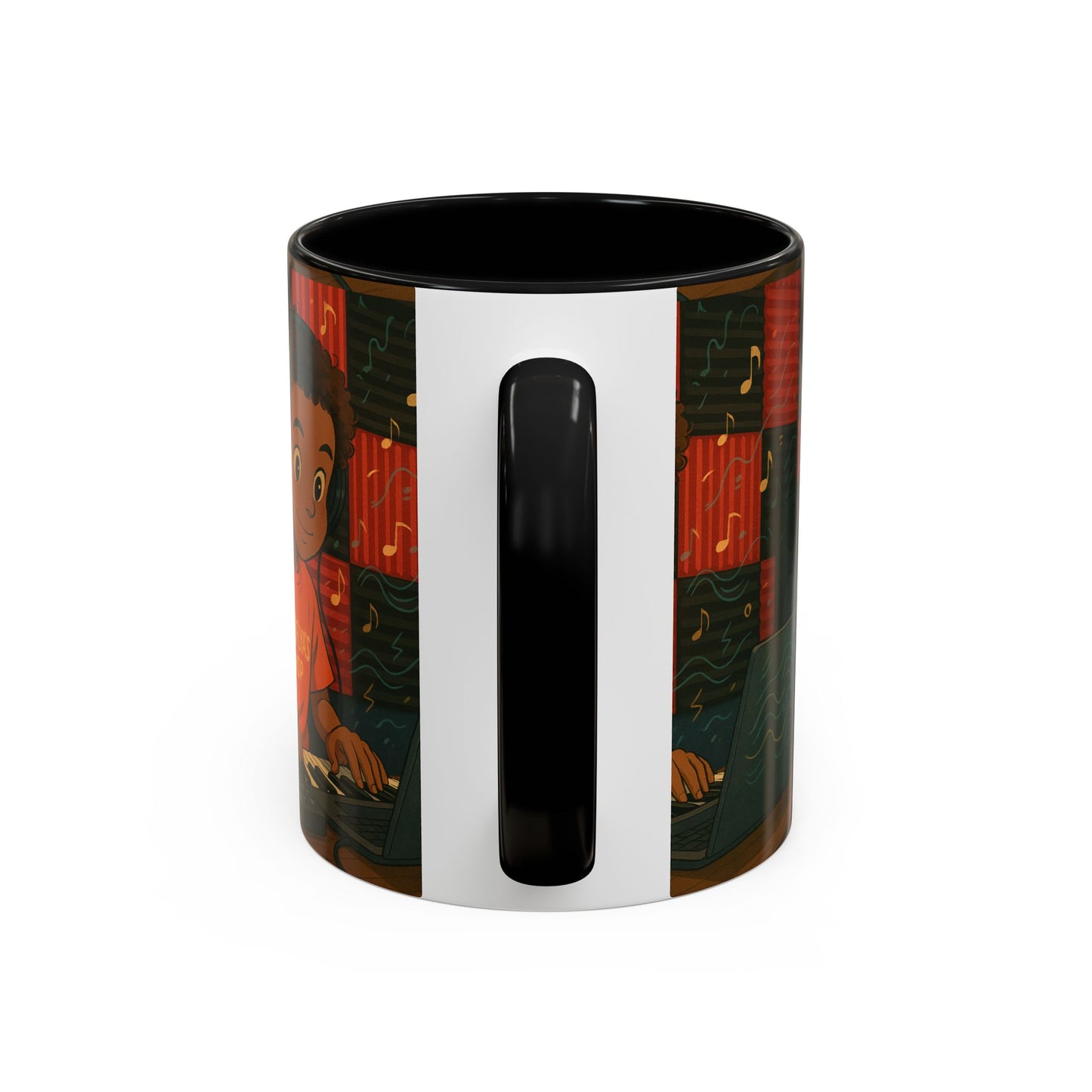 Musical Vibes Accent Coffee Mug - Perfect Gift for Music Lovers, Studio Enthusiasts, and Creative Minds, Personalized Drinkware