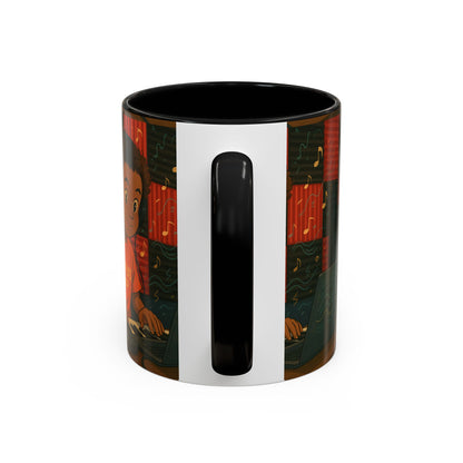 Musical Vibes Accent Coffee Mug - Perfect Gift for Music Lovers, Studio Enthusiasts, and Creative Minds, Personalized Drinkware