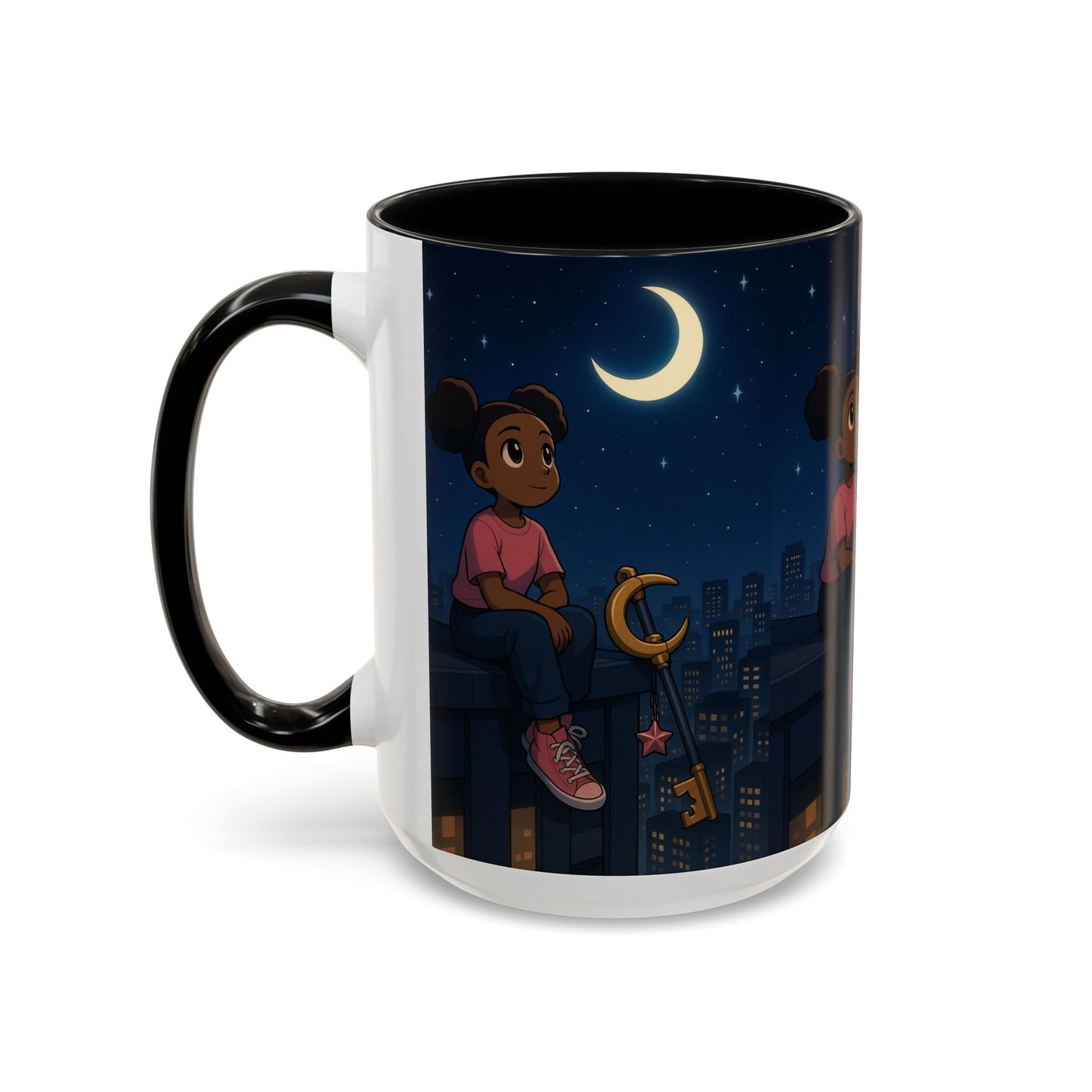 Nighttime Dreamer Coffee Mug, Inspirational Mug, Cute Illustration Mug, Gift for Her, Cozy Drinkware, Nighttime Vibes