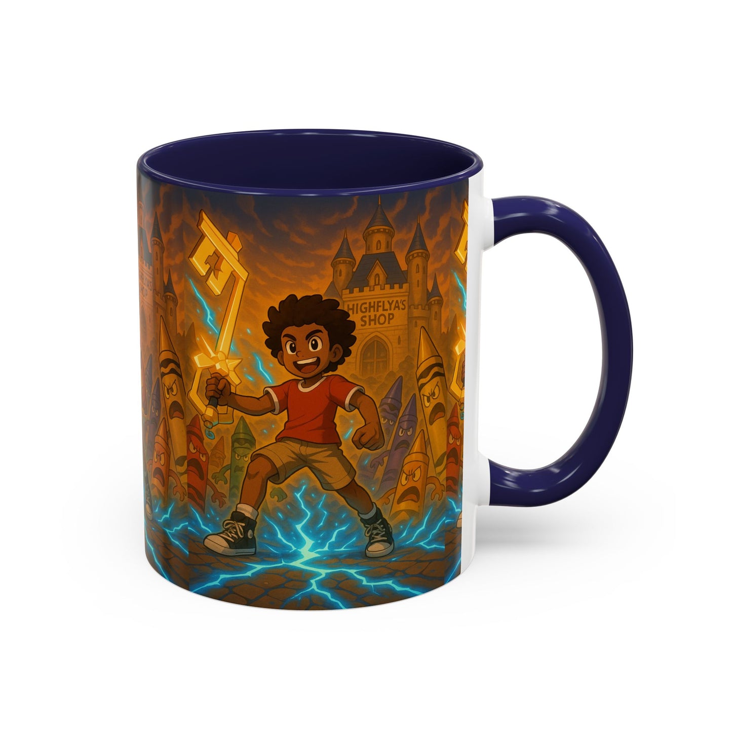Electric Adventure Coffee Mug, Kids' Gift, Art Mug, Fun Drinkware, Fantasy Theme, Birthday Present