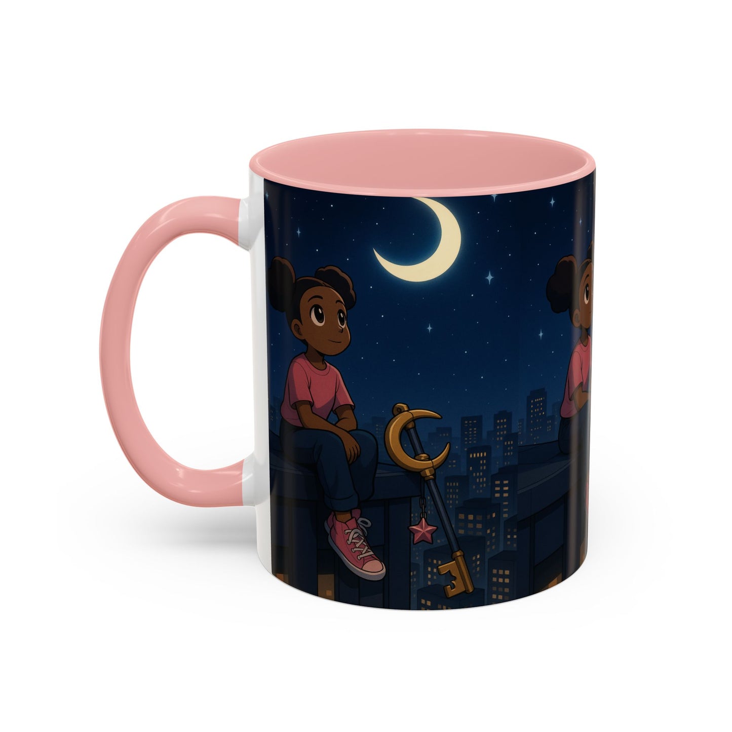 Nighttime Dreamer Coffee Mug, Inspirational Mug, Cute Illustration Mug, Gift for Her, Cozy Drinkware, Nighttime Vibes
