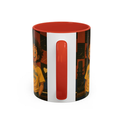 Vibrant Accent Coffee Mug, Fun Coffee Cup, Gift for Friends, Unique Drinkware, Music Studio Decor, Teen Gift Idea
