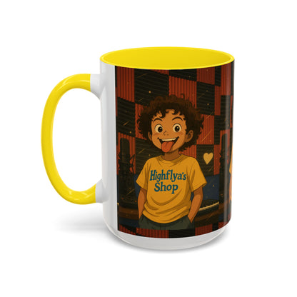 Vibrant Accent Coffee Mug, Fun Coffee Cup, Gift for Friends, Unique Drinkware, Music Studio Decor, Teen Gift Idea