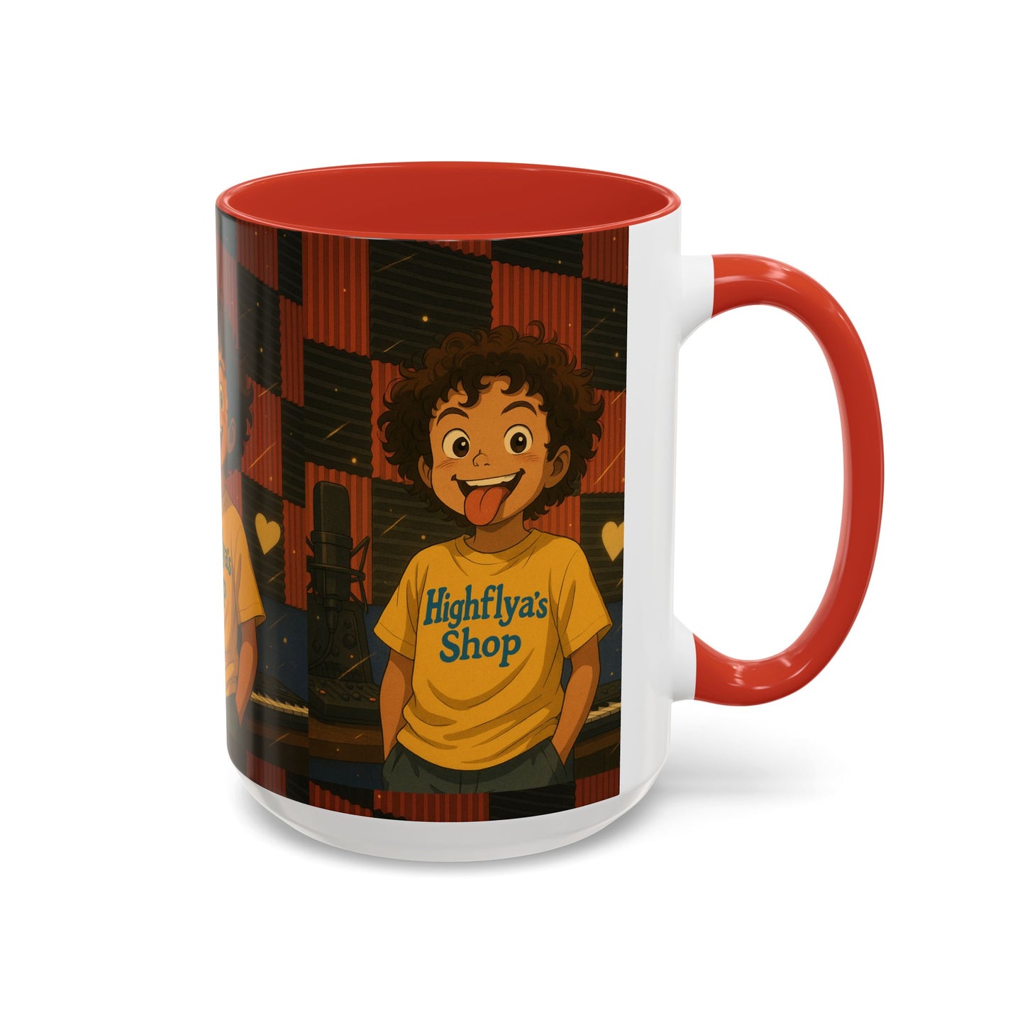 Vibrant Accent Coffee Mug, Fun Coffee Cup, Gift for Friends, Unique Drinkware, Music Studio Decor, Teen Gift Idea