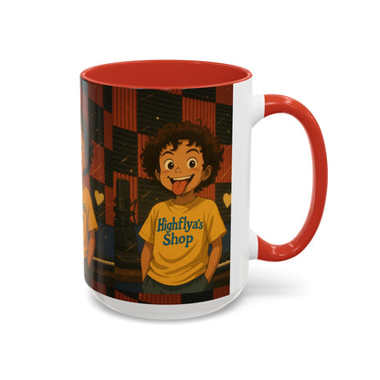 Vibrant Accent Coffee Mug, Fun Coffee Cup, Gift for Friends, Unique Drinkware, Music Studio Decor, Teen Gift Idea