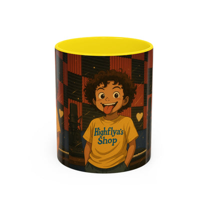 Vibrant Accent Coffee Mug, Fun Coffee Cup, Gift for Friends, Unique Drinkware, Music Studio Decor, Teen Gift Idea