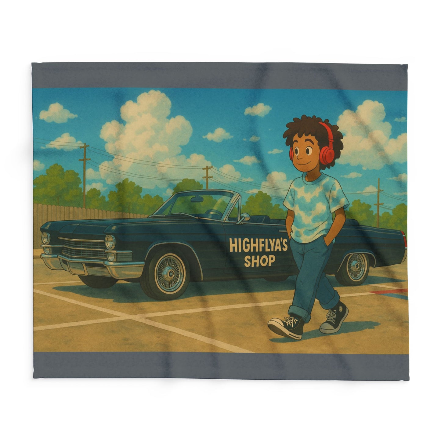 Highflya's Vintage Car Arctic Fleece Blanket - Cozy, Retro-Inspired Throw for Car Lovers