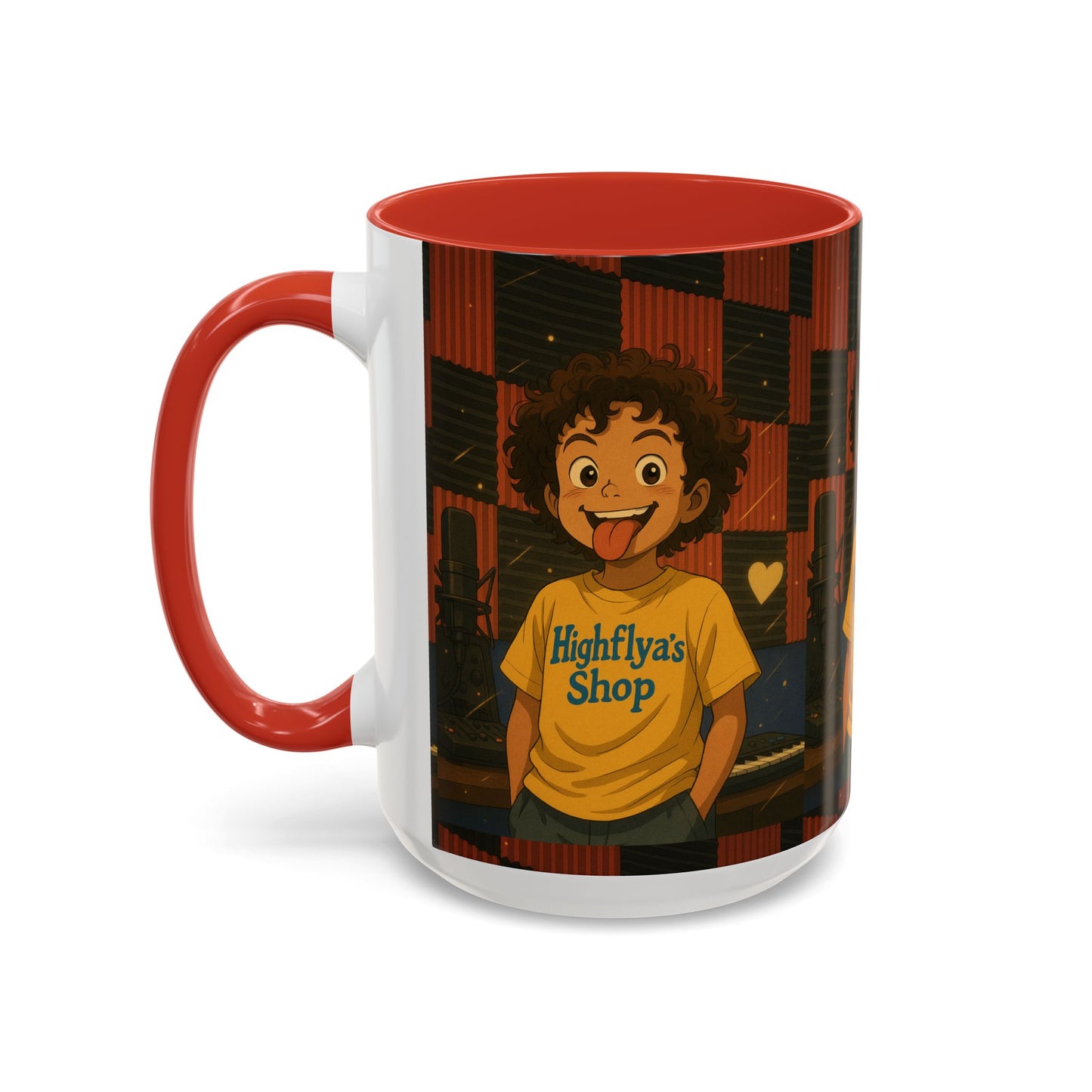 Vibrant Accent Coffee Mug, Fun Coffee Cup, Gift for Friends, Unique Drinkware, Music Studio Decor, Teen Gift Idea