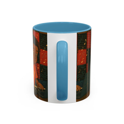 Musical Vibes Accent Coffee Mug - Perfect Gift for Music Lovers, Studio Enthusiasts, and Creative Minds, Personalized Drinkware