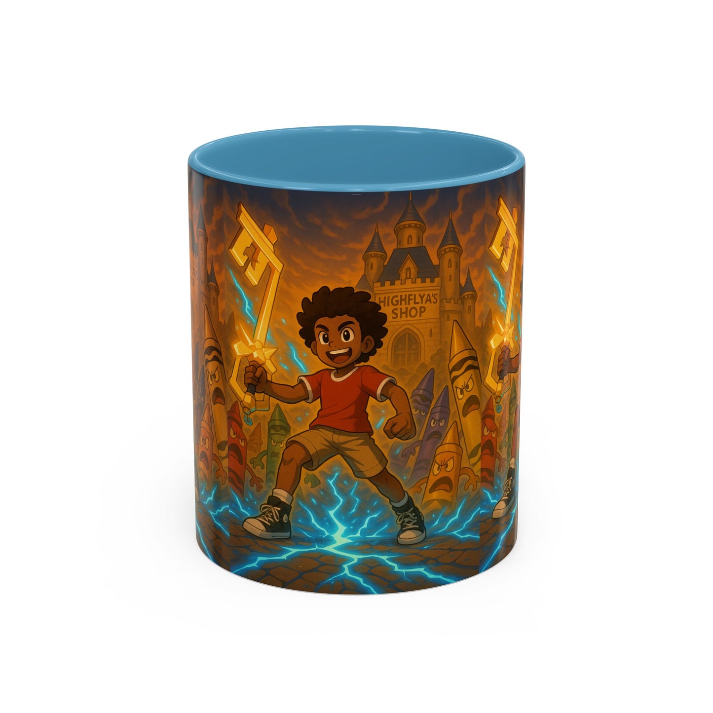 Electric Adventure Coffee Mug, Kids' Gift, Art Mug, Fun Drinkware, Fantasy Theme, Birthday Present