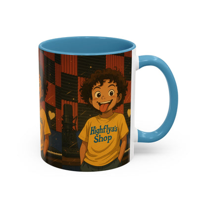 Vibrant Accent Coffee Mug, Fun Coffee Cup, Gift for Friends, Unique Drinkware, Music Studio Decor, Teen Gift Idea