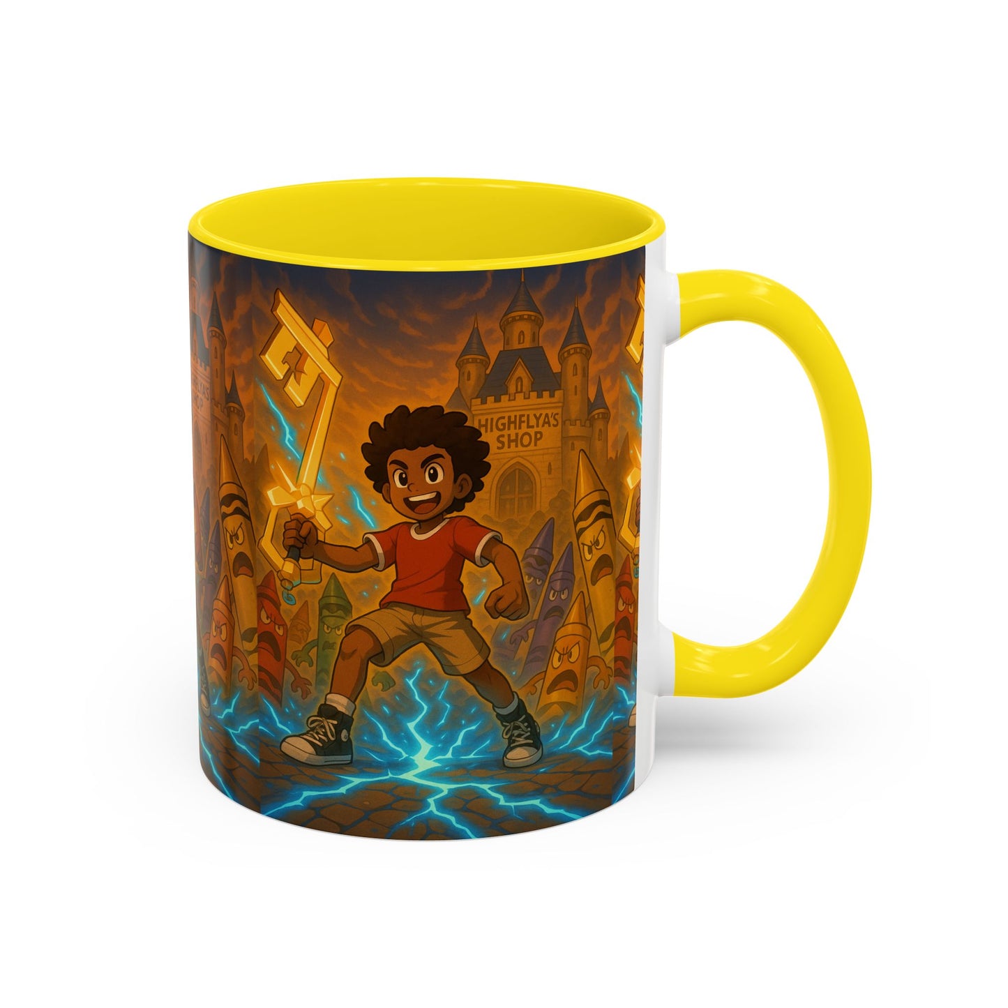 Electric Adventure Coffee Mug, Kids' Gift, Art Mug, Fun Drinkware, Fantasy Theme, Birthday Present