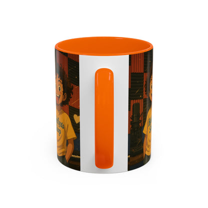 Vibrant Accent Coffee Mug, Fun Coffee Cup, Gift for Friends, Unique Drinkware, Music Studio Decor, Teen Gift Idea