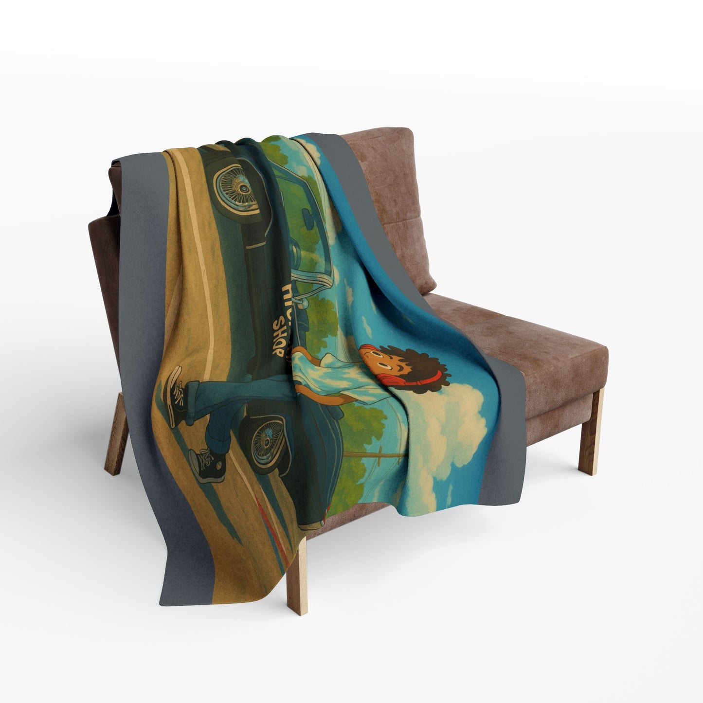 Highflya's Vintage Car Arctic Fleece Blanket - Cozy, Retro-Inspired Throw for Car Lovers