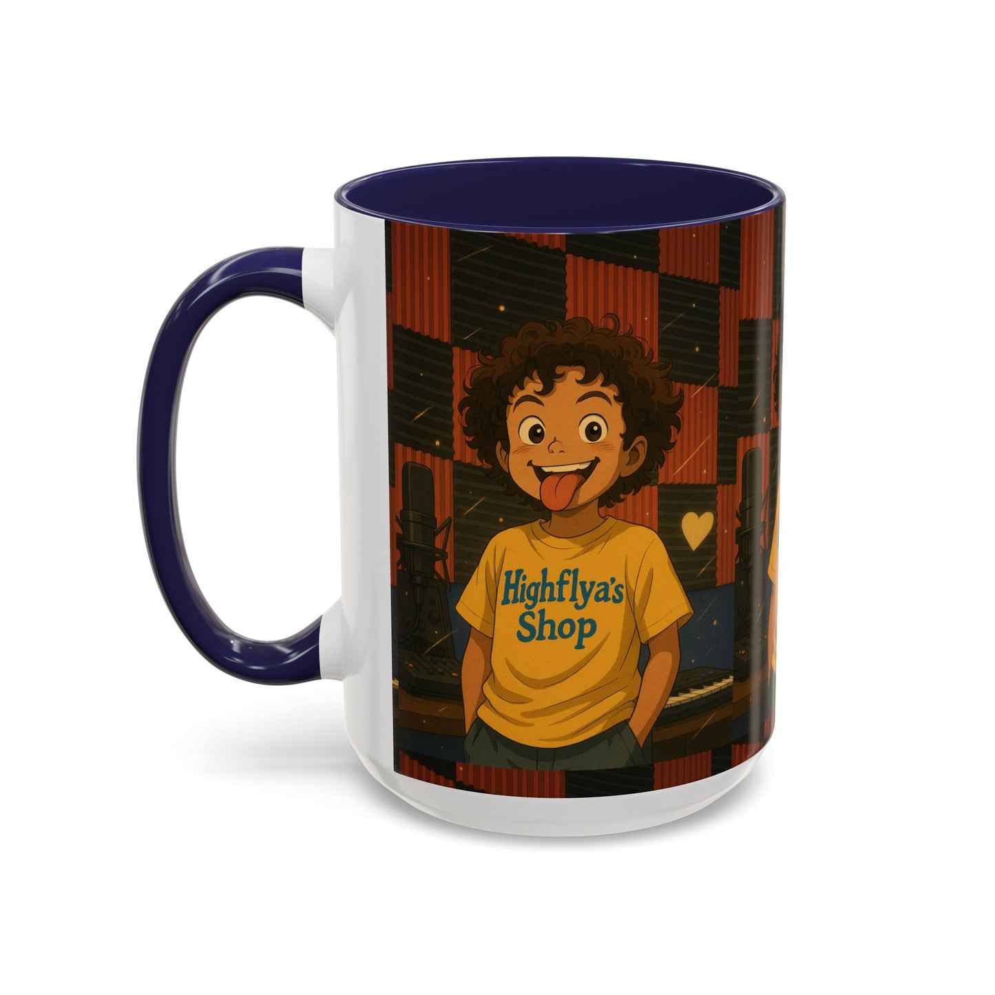 Vibrant Accent Coffee Mug, Fun Coffee Cup, Gift for Friends, Unique Drinkware, Music Studio Decor, Teen Gift Idea