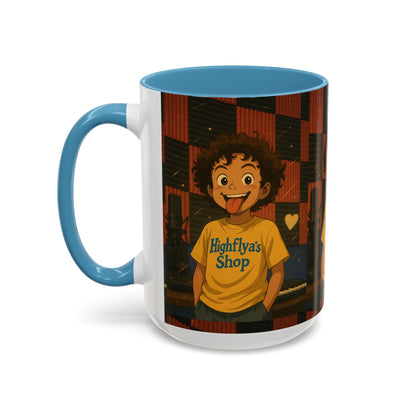 Vibrant Accent Coffee Mug, Fun Coffee Cup, Gift for Friends, Unique Drinkware, Music Studio Decor, Teen Gift Idea