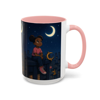 Nighttime Dreamer Coffee Mug, Inspirational Mug, Cute Illustration Mug, Gift for Her, Cozy Drinkware, Nighttime Vibes