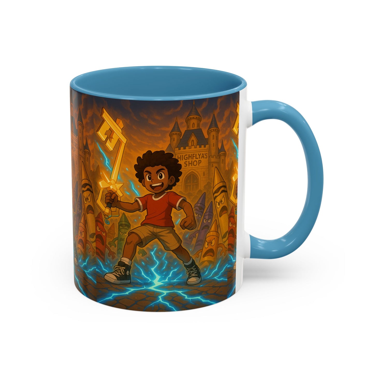 Electric Adventure Coffee Mug, Kids' Gift, Art Mug, Fun Drinkware, Fantasy Theme, Birthday Present