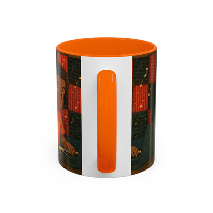 Musical Vibes Accent Coffee Mug - Perfect Gift for Music Lovers, Studio Enthusiasts, and Creative Minds, Personalized Drinkware