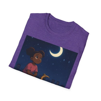 Dreamy Night Unisex T-Shirt, Cozy Graphic Tee, Moon and Stars Design, Unique Gift, Casual Outfit, Softstyle Apparel