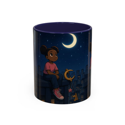 Nighttime Dreamer Coffee Mug, Inspirational Mug, Cute Illustration Mug, Gift for Her, Cozy Drinkware, Nighttime Vibes