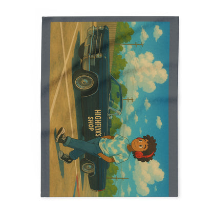 Highflya's Vintage Car Arctic Fleece Blanket - Cozy, Retro-Inspired Throw for Car Lovers