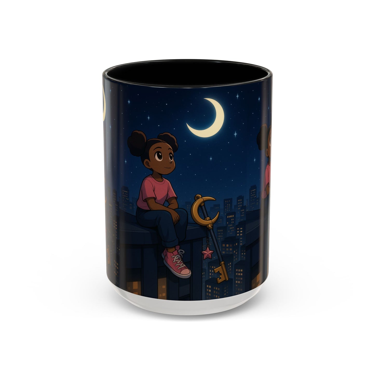 Nighttime Dreamer Coffee Mug, Inspirational Mug, Cute Illustration Mug, Gift for Her, Cozy Drinkware, Nighttime Vibes