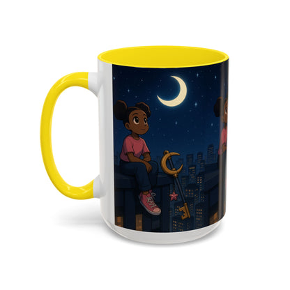 Nighttime Dreamer Coffee Mug, Inspirational Mug, Cute Illustration Mug, Gift for Her, Cozy Drinkware, Nighttime Vibes