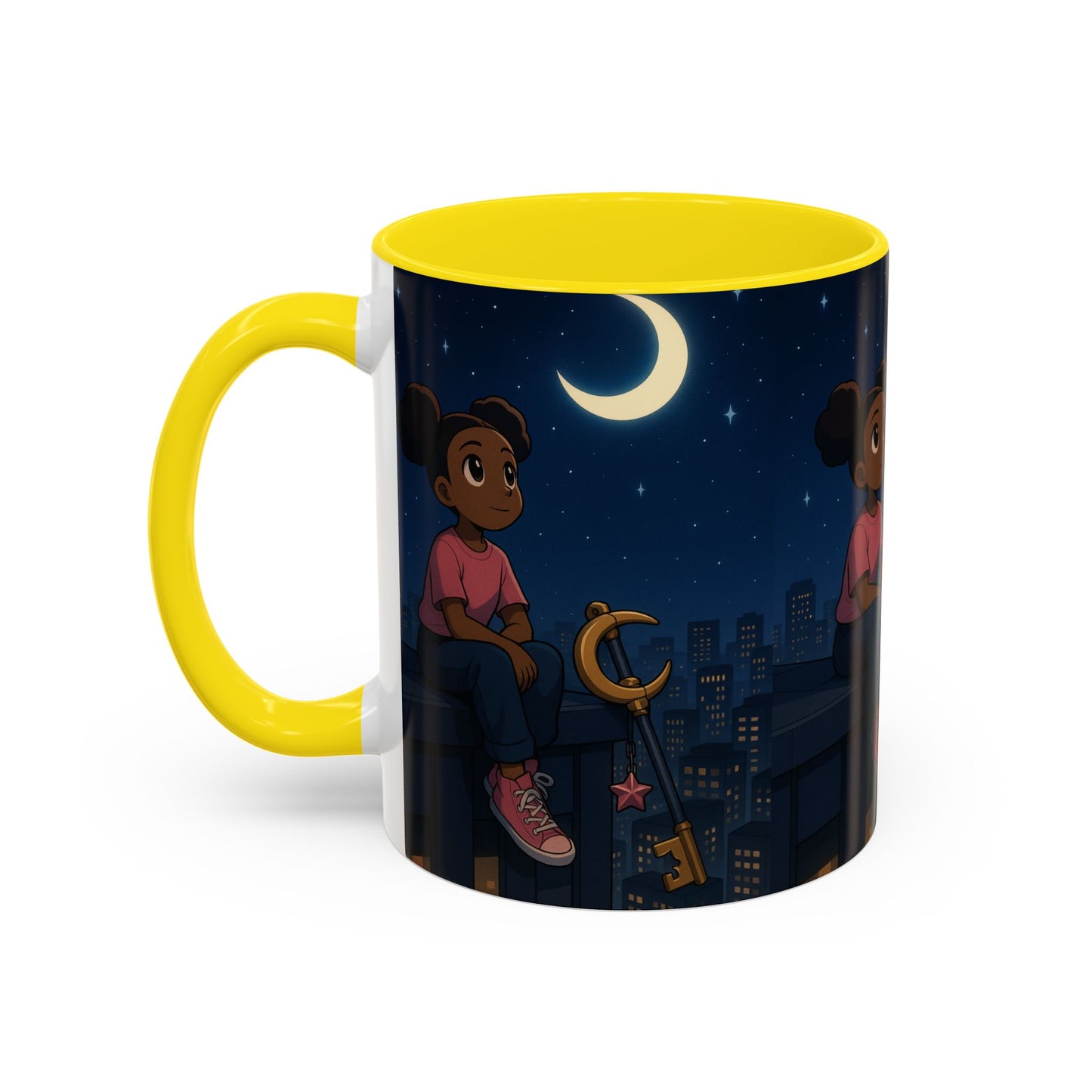 Nighttime Dreamer Coffee Mug, Inspirational Mug, Cute Illustration Mug, Gift for Her, Cozy Drinkware, Nighttime Vibes