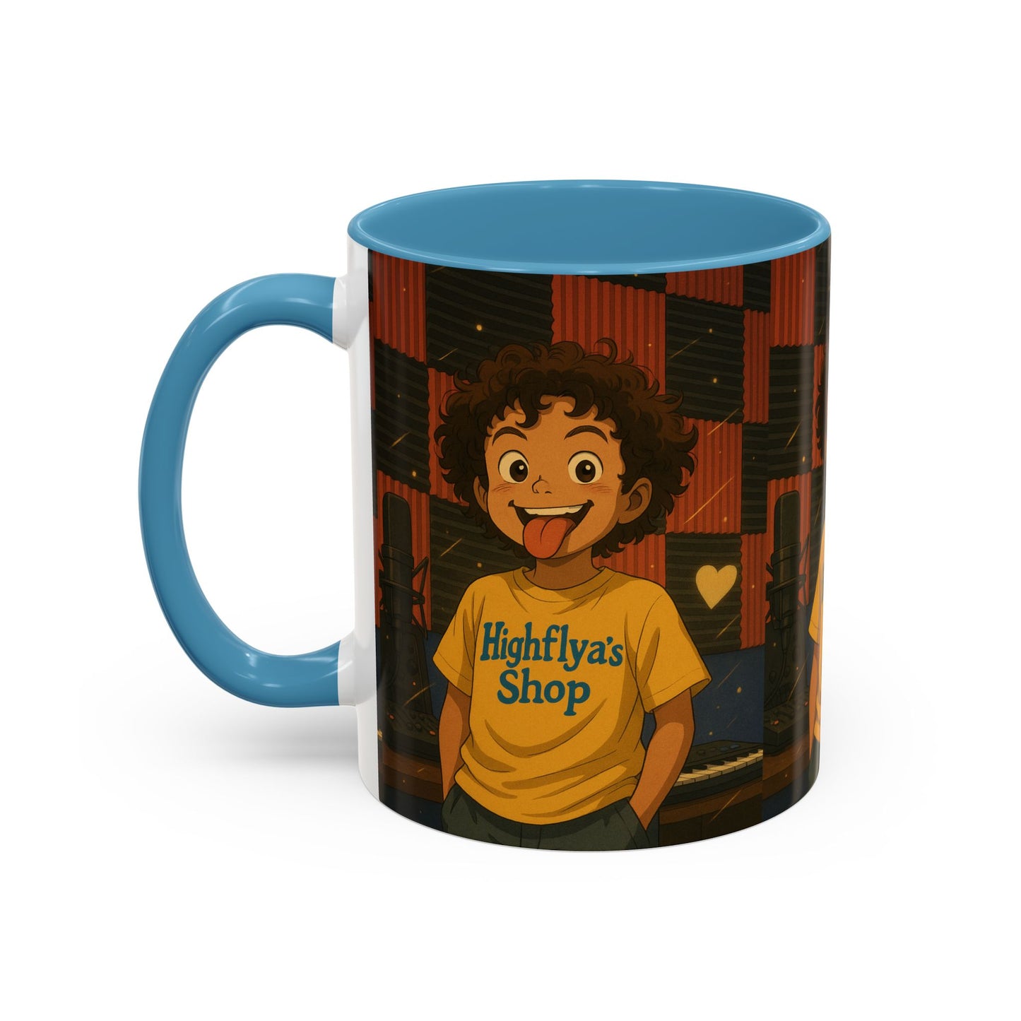 Vibrant Accent Coffee Mug, Fun Coffee Cup, Gift for Friends, Unique Drinkware, Music Studio Decor, Teen Gift Idea