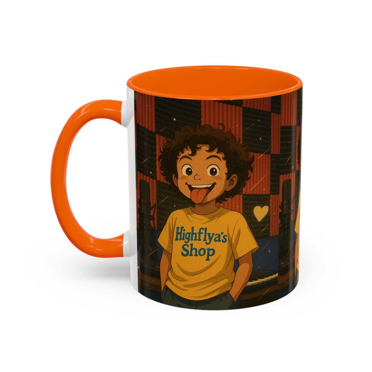 Vibrant Accent Coffee Mug, Fun Coffee Cup, Gift for Friends, Unique Drinkware, Music Studio Decor, Teen Gift Idea