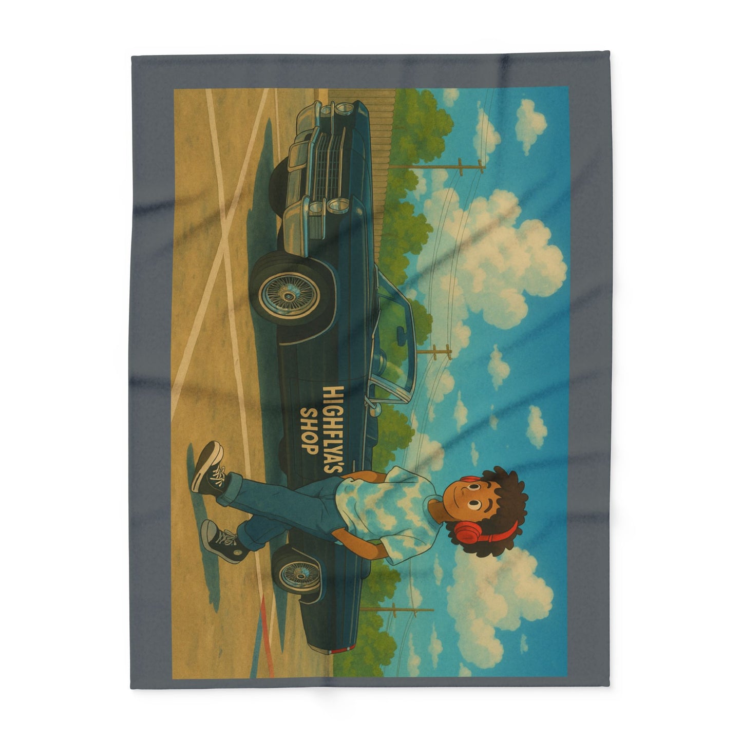 Highflya's Vintage Car Arctic Fleece Blanket - Cozy, Retro-Inspired Throw for Car Lovers