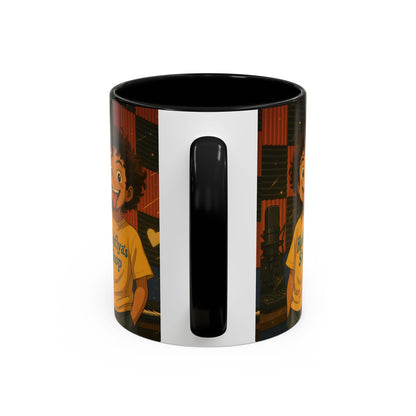 Vibrant Accent Coffee Mug, Fun Coffee Cup, Gift for Friends, Unique Drinkware, Music Studio Decor, Teen Gift Idea