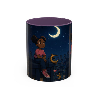 Nighttime Dreamer Coffee Mug, Inspirational Mug, Cute Illustration Mug, Gift for Her, Cozy Drinkware, Nighttime Vibes